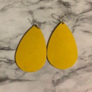 Yellow leather Earrings